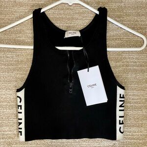 W/Tags CELINE Logo Crop Tank Top